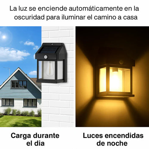 Comparación: carga durante el día, ilumina de noche