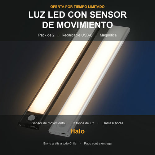 Luz LED con sensor de movimiento - Pack de 2 - Halo